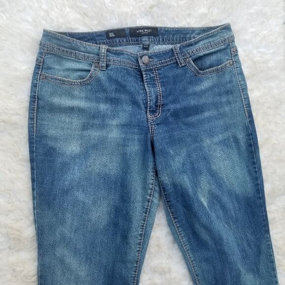 Stretch Denim Capris Nine West Plus Size 14 / 32 Crop Embellished Cropped Jeans - Picture 2 of 9